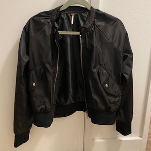 Free People black bomber jacket